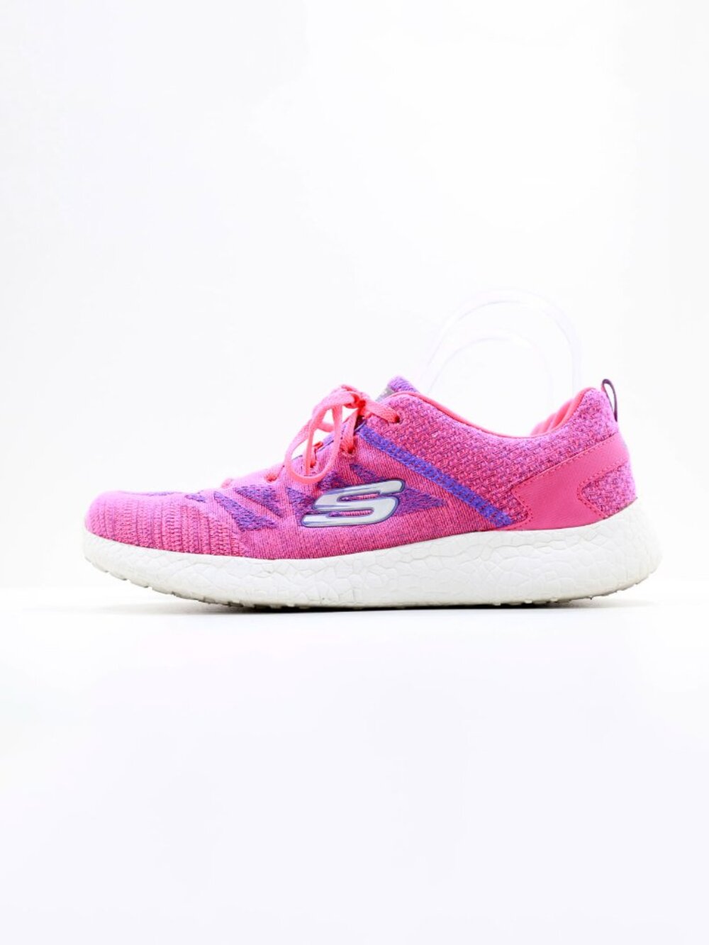 Skechers Burst Pink & Purple Knit Lightweight Comfort Sneakers - 9.5